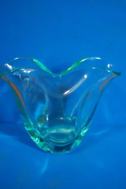 Glass Vase Tulip Shaped Seafoam Green Art Glass, Made in Spain