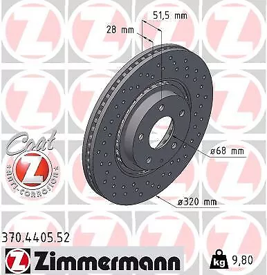 ZIMMERMANN Bremsscheibe 370.4405.52 für MAZDA