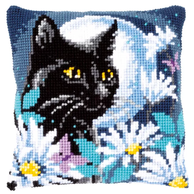 Vervaco ~ Cushion Cross Stitch Kit ~ Cat in the Night