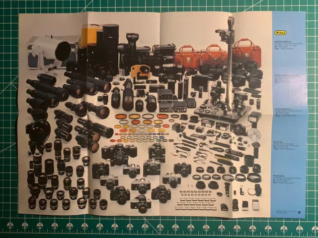 Rare Poster Style Nikon Product Guide Pamphlet