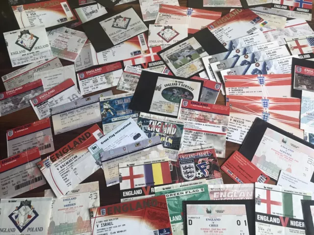 Large Selection of England Tickets, WC, Euros Friendlies Listed with condition