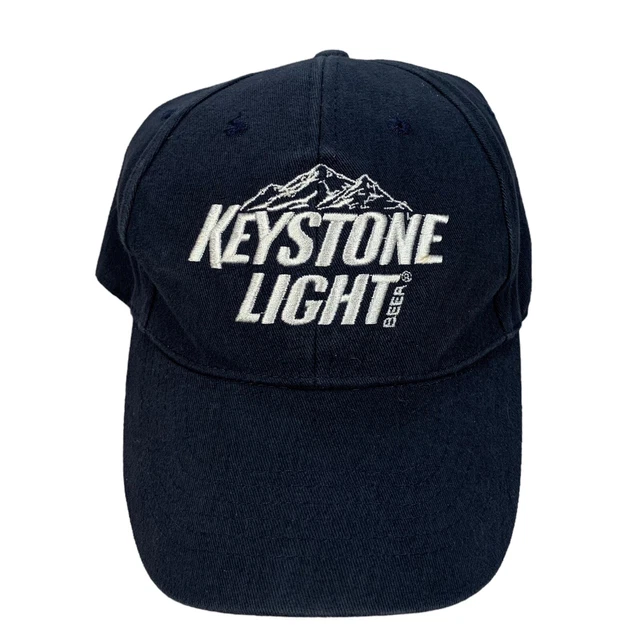 VTG Key Stone Light Beer Dark Blue & White Embroidered Adjustable Strapback Hat