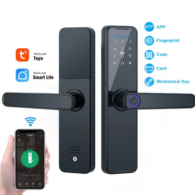 Electronic Smart Door Lock Digital Fingerprint APP Password Key Security Lock