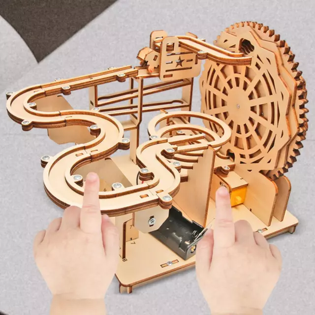 Puzzle électrique 3D en bois, bricolage, course de billes, jouet, puzzle