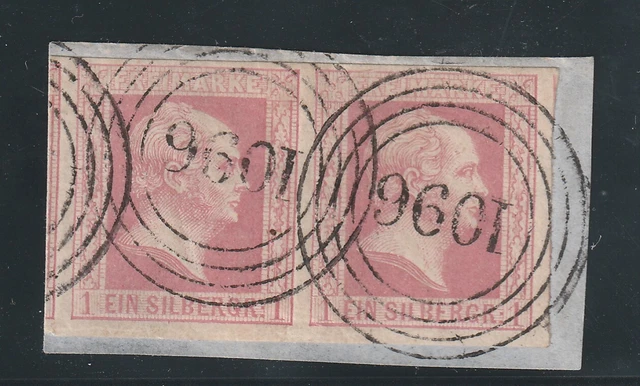 PREUSSEN PRUSSIA 1857, Mi.6 Paar "1096" (Oppeln) Luxus-Brfst., gepr. Richter u.a