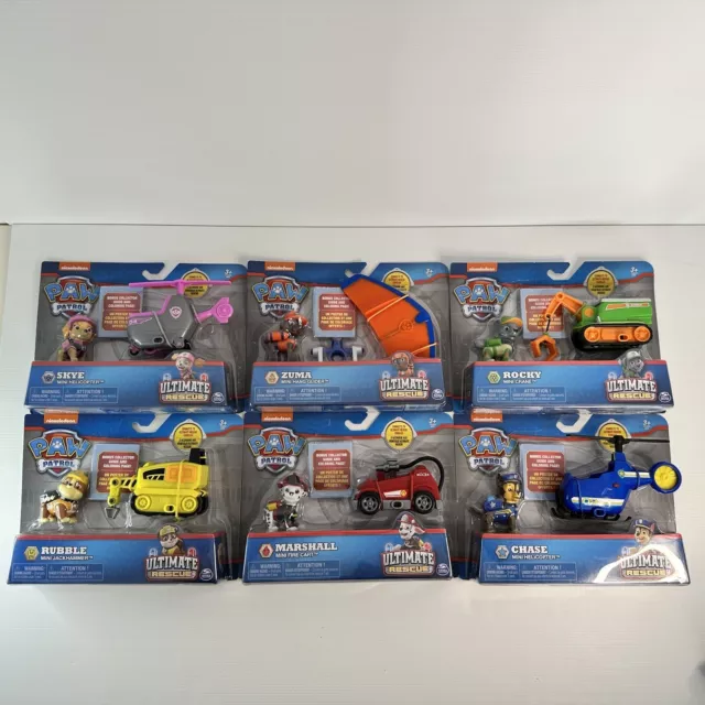 Paw Patrol Ultimate Rescue Set x6 New Marshall Chase Skye Zuma Rubble Rocky