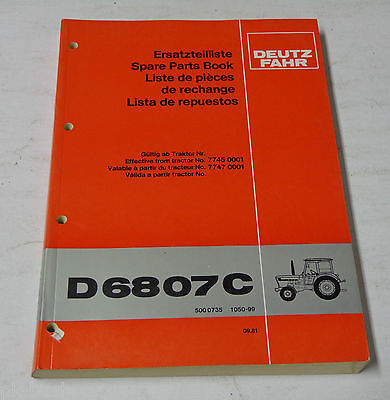 Stand 08/1954 DEUTZ Catalogue de Pièces Rechange Deutz Tracteur à Chenilles F4L 514 