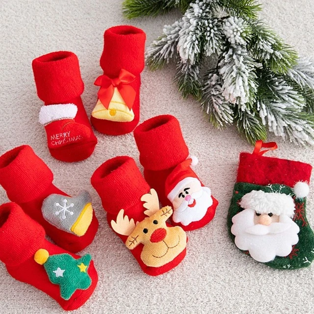 Capodanno Calzini di cotone Scarpe per neonati Natale Calzini per bambini