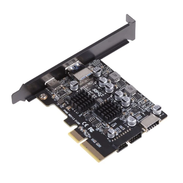 PCIe to USB 3.2 Gen 2 Adapter Card 10 Gbps 2-Port PCI for  Expansion Card