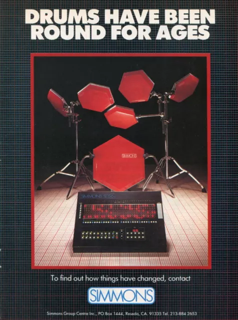 1983 Print Ad of Simmons SDS6 Electronic Drum Kit