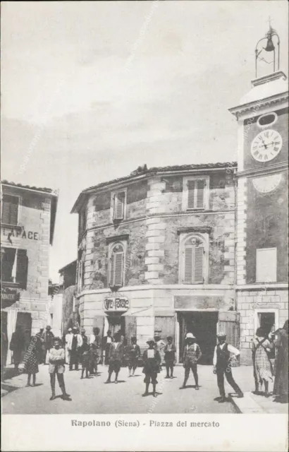 al40 cartolina rapolano piazza del mercato 1922 provincia di siena