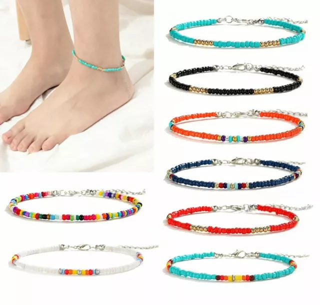Handmade Ankle Bracelet Women Fashion Beaded Adjustable Beach Anklet 3