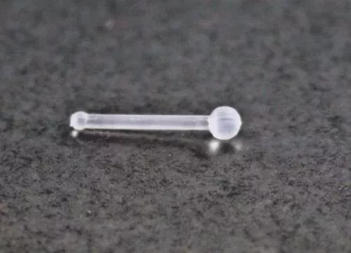 PAIR 18G Clear Ball Nose Retainer Hide Piercing Flexible Invisible Stud Rings