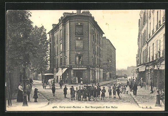 CPA Ivry-sur-Seine, Rue Bourgeois et Rue Moise, vues de rues 1915