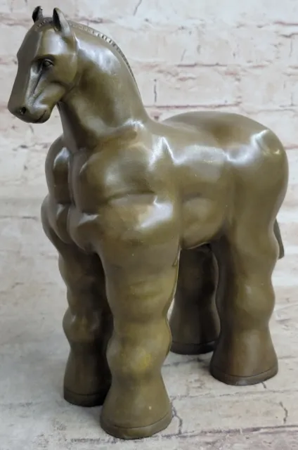 Modern Art Trojan Horse Bronze Statue Sculpture after Botero Boterismo 11" x 11"
