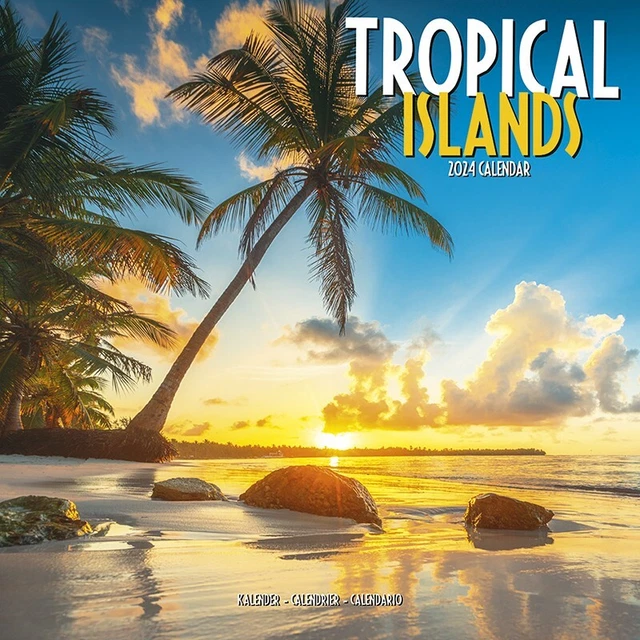 TROPICAL ISLANDS CALENDAR 2024 13.97 PicClick