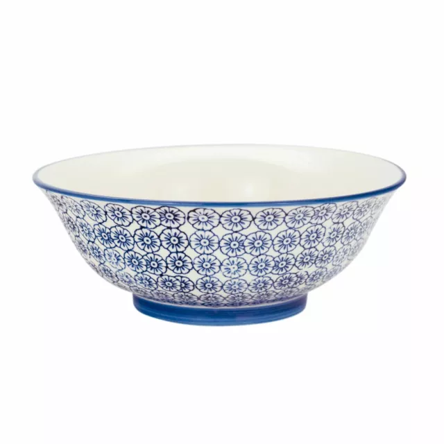 6x Ramen Noodle Soup Bowl Set Hand Printed Japanese Crockery 20cm Navy 3