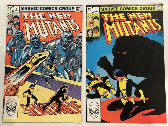 The New Mutants 2-issue lot #2 and #3 VF/NM Claremont / McLeod, Sentinels 1983