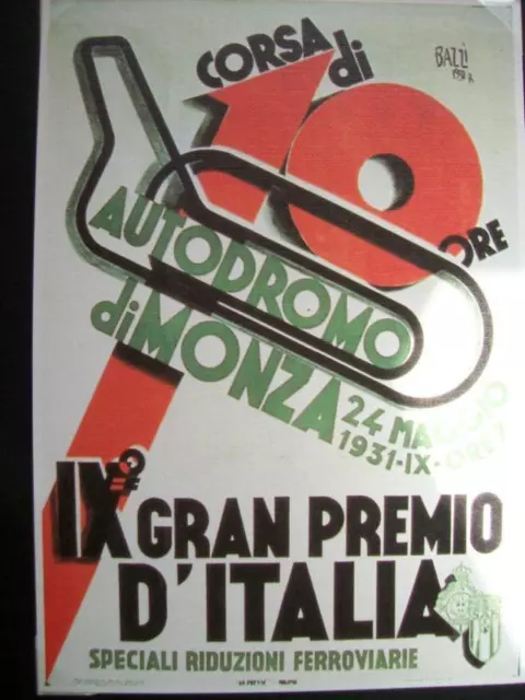 CARTOLINA IX GRAN PREMIO D'ITALIA MONZA MAGGIO 1931 futurismo ( m14-2)