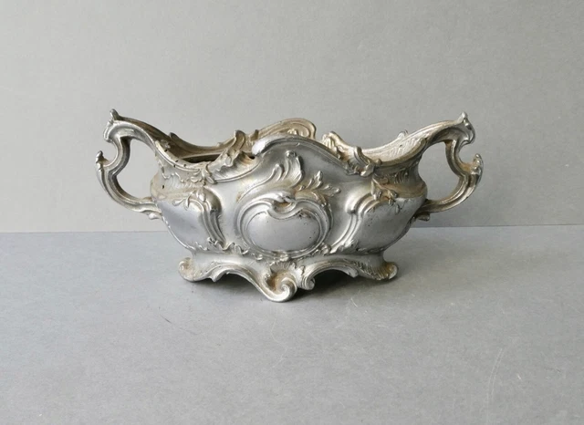 petite jardinière en métal argenté de style louis XV centre de table début XXème