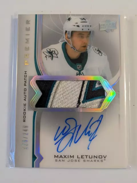 Maxim Letunov 2020-21 Upper Deck Premier Rookie Patch Auto #AR-ML /249
