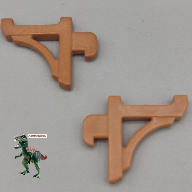 Lot De 2 Montures Playmobil Marron (3e Génération) - Pour Chaises De Cheval Western, Médiéval, Romain