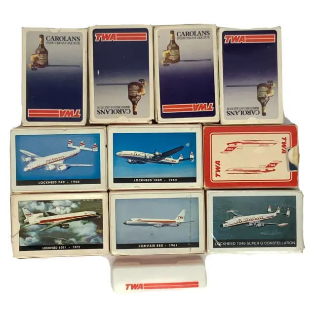 TWA Carolans Irish Cream Trans World Airline Playing Cards Toothbrush Lot