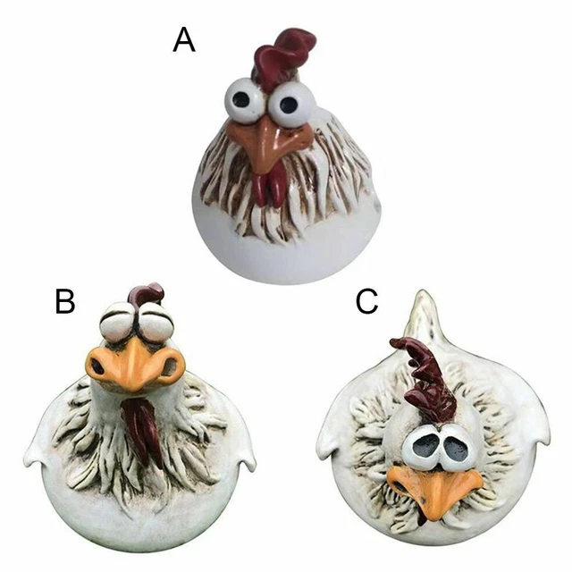 Hen Resin Yard Lawn Garden Sculpture Fence Rooster Clip Chicken Statue 3