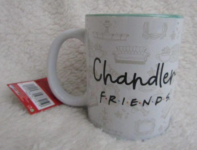Friends TV-Serie Chandler Keramikbecher mit lustigem Zitat auf einer Seite brandneu WL