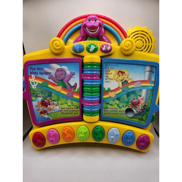 2001 MATTEL BARNEY Musical Nursery Rhymes Piano Book Electronic WORKING ...