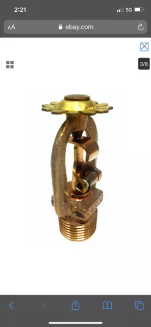 165*F Fusible Link  Brass Upright  Sprinkler, Rasco Reliable Model G,1/2"50 box