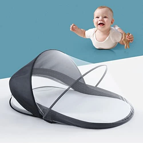 Sporary Baby Travel Portable Baby Pod - Folding Mini Crib with Mosquito Net