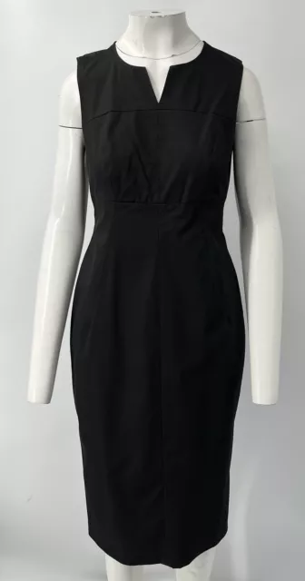 Max Mara Studio Black Paneled Sleeveless V-Neck Sheath Dress sz 10