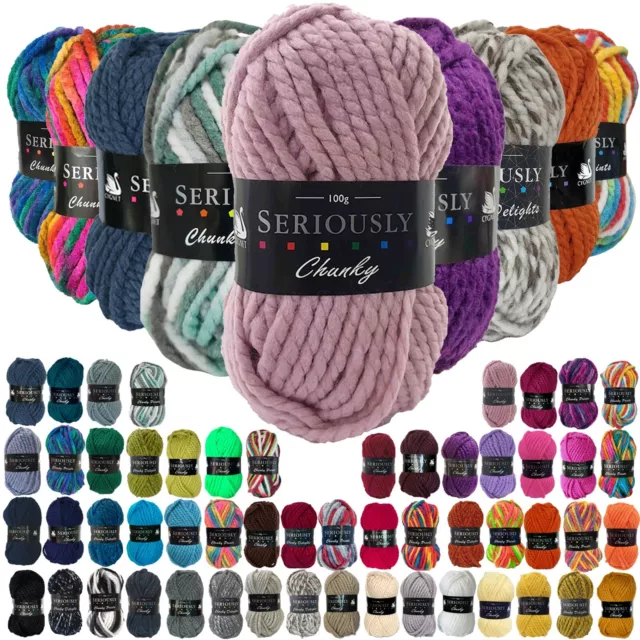 Cygnet SERIOUSLY CHUNKY (Super) Knitting Crochet Yarn Acrylic Wool 100g Ball