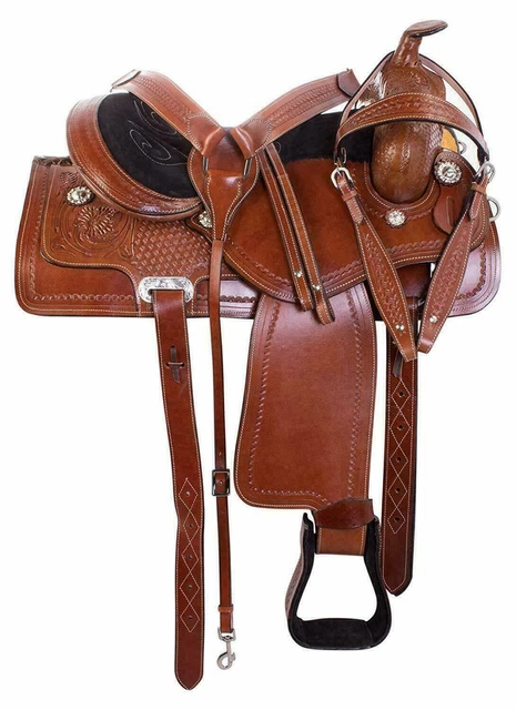 "Selle Western Horse Plaisir/Trail Barrel Racing en cuir de qualité...