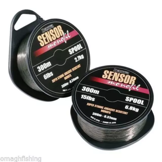 Daiwa Sensor Monofilament Carp Pike Fishing Line  3lb-15lb 300m Spool