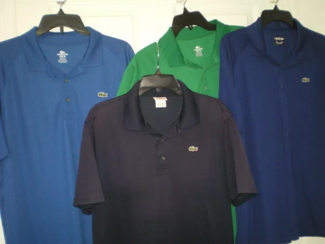 Lot/Set  4 Lacoste Sport Golf Tennis Fitted Polo Shirt Green Gator Logo 6 XL 44