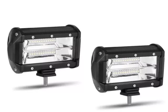 2 Luce Faro 72 Watt Lampada Da Lavoro Faretto Auto Barca Camion 24 Led Smd 6000k