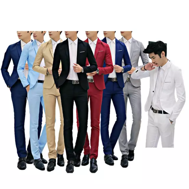 2 Piece Men Wedding Suit Slim Fit Tuxedo Suits Blazer Formal Jacket and Pants