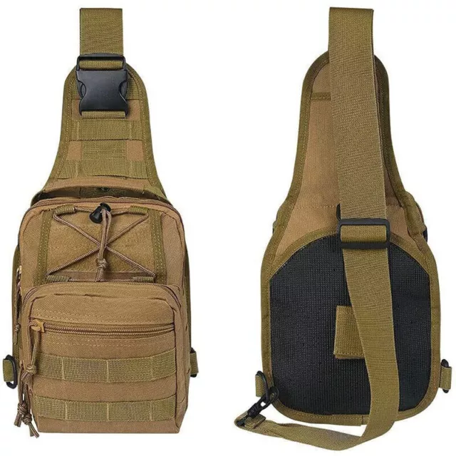 Mens Tactical Shoulder Bag Messenger Sling Chest Pack Military Molle Backpack UK