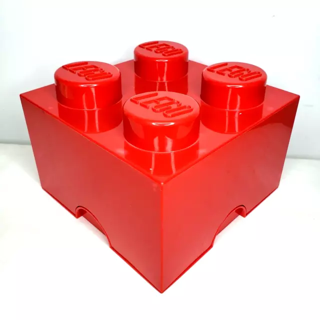 2012 Lego 2x2 4 Stud Giant Block Brick Stackable Storage Case 10" x 10" - RED
