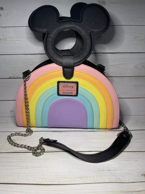 Bolso bandolera arco iris pastel Loungefly x Disney Mickey Mouse ya no hecho