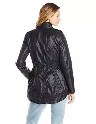 Kensie Women's Nylon Anorak Jacket Black ~ Small or Large 2