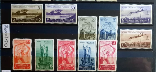 Italy Regno 1940 Africa Orientale Aoi Triennale Completa - 11  Stamps New*