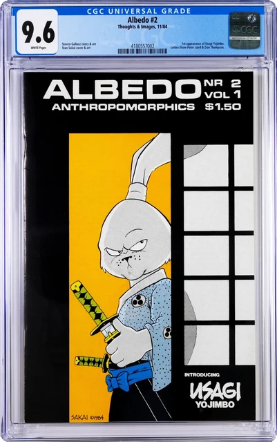 ALBEDO #2 CGC 9.6 WHITE PAGES 1st Appearance of USAGI YOJIMBO 11/1984