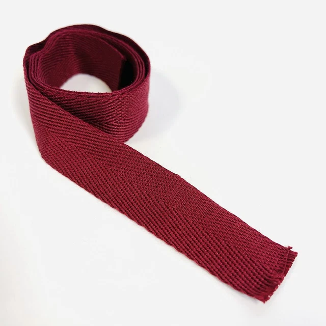 25 mm Acryl Herringbone Gurtband Wein - pro Meter