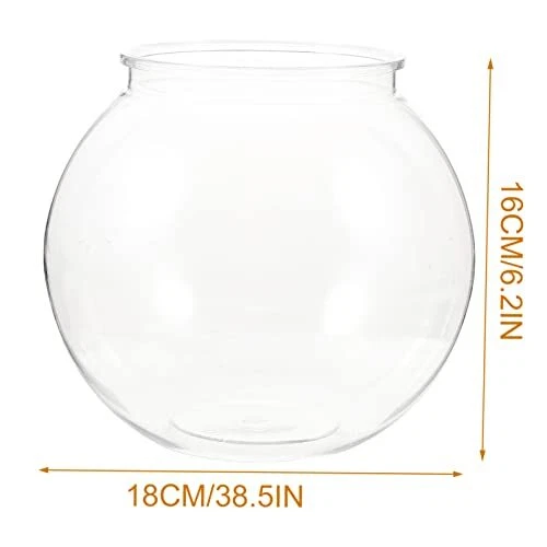 POPETPOP Fish Bowl Plastic- Transparent Small Aquarium, Small Fish Tank, Fishbow 3
