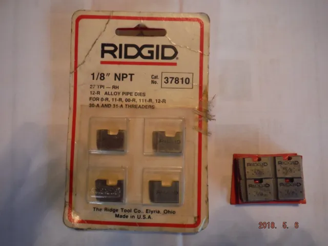 Ridgid 37810 modèle 12-R 1/8" NPT filetage de tuyau droit matrices 27 TPI
