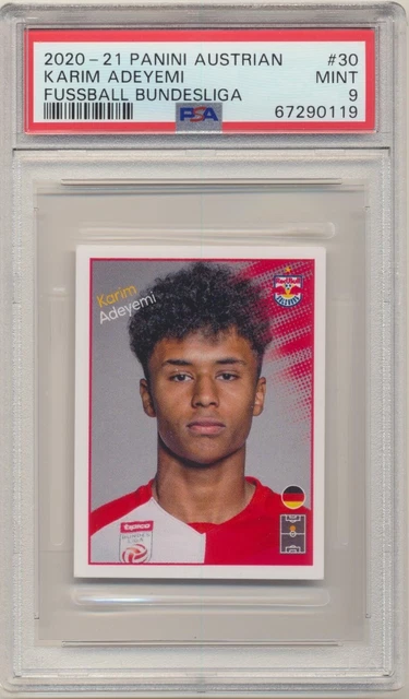 Psa 9 Karim Adeyemi 2020 Panini Soccer Fussball Bundesliga Sticker Rookie Card A