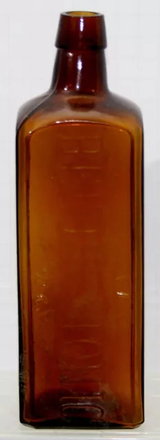 "REED'S 1878 TONIC"  Amber Cork Top Bitters  (Medicine) Bottle Vintage 1870's